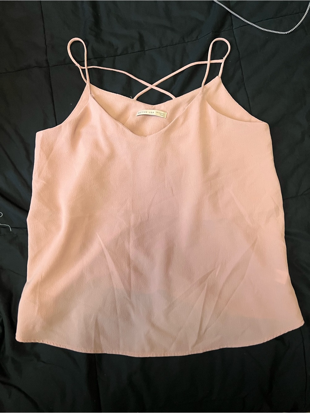 Active USA Light Pink Crisscross Strap Camisole